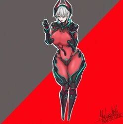 big_ass big_breasts big_butt big_thighs big_titties clothing curvaceous curvaceous_female curvaceous_figure curvy curvy_figure curvy_hips female female_focus female_only long_hair mulyshav original original_character vtuber white_hair zentreya_(cyborg)