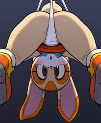 ai_generated animal_ears anthro ass blush bunny_ears bunny_girl bunny_tail cream_the_rabbit female floppy_ears furry furry_female lagomorph looking_at_viewer looking_through_legs sega simple_background sonic_(series) tail tan_fur underwear wedgie