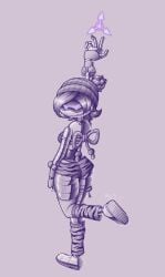 1girls artist_name artist_signature ass beanie blue_dron breasts curvaceous curvy curvy_female curvy_figure female female_only glitch_productions hips looking_back murder_drones purple_eyes robot robot_girl robot_humanoid short_pants skimpy skimpy_clothes skimpy_outfit solo solo_female thighhighs thighs uzi_(murder_drones)