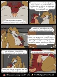animal_genitalia animal_penis anthro between_breasts blue_eyes bodily_fluids breasts clessie coalt comic dialogue dragon duo english_text erection european_mythology eye_contact face_between_breasts feline_genitalia feline_penis female five_frame_image fur furaffinity furaffinity_logo furred_dragon furred_scalie genitals green_eyes hi_res imminent_sex jewelry larger_female looking_at_another male male/female membrane_(anatomy) membranous_wings mythological_creature mythological_scalie mythology necklace nipples nude page_number patreon patreon_logo penis pussy rimentus scalie size_difference smaller_male text url western_dragon wingless_dragon wings wraps wrist_wraps