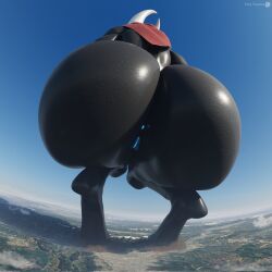 1girls 3d 3d_(artwork) ass ass_focus big_ass big_butt butt_focus female female_focus female_only giant_female giant_woman giantess giga_giantess gigantic_ass gigantic_butt hollow_knight hollow_knight:_silksong hornet_(hollow_knight) huge_ass huge_butt silksong solo solo_female solo_focus squatting textless_version tinytoaster video_game_character