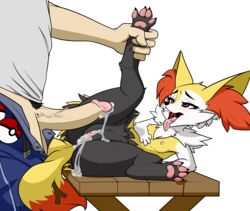 2017 4_toes anus ass balls blush braixen breasts canine claws cum cum_in_pussy cum_inside cum_on_ass digitigrade drooling erection female fenix31_(artist) fluff-kevlar fur furry human human_on_anthro humanoid_penis inner_ear_fluff interspecies lying male male_human/female_anthro male_human/female_pokemon mammal nintendo nipples nude on_table open_mouth panting pawpads paws penis pokémon_(species) pokeball pokemon pokemon_(species) pokephilia pussy saliva semi-anthro sex shortstack size_difference small_breasts smile straight table toes tongue tongue_out video_games