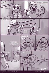 after_sex clothed clothing comic frisk kayla-na movie_night_(kayla-na) papyrus safe sans sansscham undertale