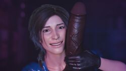 3d big_dick_joy big_penis cock_worship dark-skinned_male dark_skin derpderp handjob interracial lara_croft lara_croft_(survivor) melanin penis_against_cheek penis_awe penis_on_cheek penis_on_face police tomb_raider