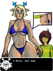age_difference anthro antlers ass big_ass blonde_hair blue_antlers blue_clothing blue_eyes blue_nose bra brainmen3 breasts brown_hair carol_holiday clothing curvy_figure deer deltarune duo female fur hand_on_ass hi_res horn human human_on_anthro interspecies kris_(deltarune) larger_anthro larger_female male male/female mammal mature_anthro mature_female medium_breasts new_world_deer older_female panties partially_clothed_anthro partially_clothed_female reindeer shirt simple_background size_difference smaller_human smaller_male smile sprite sweater swimwear talking_to_another tan_body tan_fur text thick_thighs topwear undertale_(series) underwear voluptuous voluptuous_anthro voluptuous_female white_background wide_hips younger_male