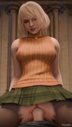 1boy 1girls 3d ashley_graham ashley_graham_(ella_freya) blonde_hair capcom female female_focus female_on_top going_commando leon_scott_kennedy resident_evil resident_evil_4 sex skirt smutnysize tagme vagina vaginal vaginal_penetration vaginal_sex