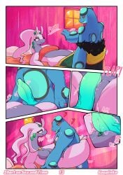 breasts clothing comic dragon female generation_5_pokemon generation_6_pokemon goodra goopyarts grinding hi_res male mythological_creature mythological_scalie mythology nintendo pokemon pokemon_(species) scalie seismitoad sex thick_thighs wide_hips