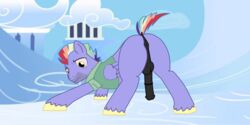 absurd_res animal_genitalia animal_penis anus ass ass_up balls bottomless bow_hothoof_(mlp) clothed clothing equine equine_penis erection feral friendship_is_magic hi_res horsecock kkhorseplay male male_only mammal mature_male my_little_pony outside pegasus penis rear_view solo wings