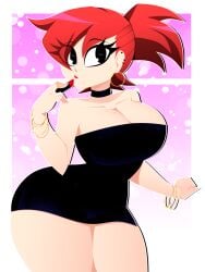 1girls 2024 big_breasts black_clothing black_dress bracelet bracelets cartoon_network cleavage curvy deviantart deviantart_link eyelashes female fhfif foster's_home_for_imaginary_friends frankie_foster hoop_earrings huge_breasts large_breasts light-skinned_female lipstick looking_at_viewer pale-skinned_female pale_skin red_hair short_dress solo solo_female strapless_dress thick_thighs thunder_thighs tight_dress twitter twitter_link voluptuous western_cartoon wide_hips xan-gelx(xan)