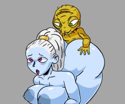 all_fours babidi big_ass big_breasts blue_skin doggy_style dragon_ball dragon_ball_super dragon_ball_z fucking interspecies royalty size_difference themoll thick_ass thick_breasts thick_butt vados yellow_skin