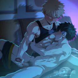 animated blush boku_no_hero_academia cock gay izuku_midoriya katsuki_bakugou male male/male male_focus male_only masturbating masturbating_while_sucking masturbation mp4 my_hero_academia niji_anime no_sound nursing_handjob pecs pectorals penis shadow sucking_nipples underwear underwear_aside video yaoi