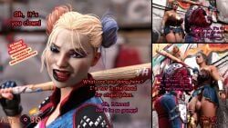 1futa 1girls 3d 3d_(artwork) baseball_bat big_balls big_breasts big_penis clothed clothing comic comic_panel dc dc_comics dickgirl futanari harleen_quinzel harley_quinn harley_quinn_(suicide_squad_game) huge_breasts huge_cock ladyabysso story suicide_squad suicide_squad:_kill_the_justice_league superheroine text text_box text_bubble veiny_penis wonder_woman wonder_woman_(suicide_squad_game)