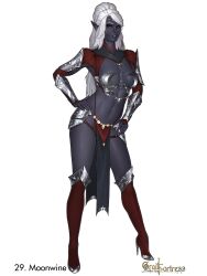 1girls 2022 armor bikini_armor cleavage colored_skin dark_elf drow elf_ears elf_female female female_only full_body galaad1800 grey_skin high_heel_boots high_heels highleg highleg_panties loincloth medium_breasts midriff page_29 pelvic_curtain pointy_ears ponytail purple_eyes simple_background solo solo_female stiletto_heels thong toned_female unconvincing_armor very_high_heels very_long_hair white_background white_hair