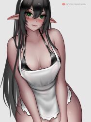 apron dark_hair green_eyes hanaelward03 indie_virtual_youtuber layna_lazar virtual_youtuber vtuber