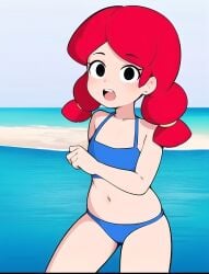 ai_generated brawl_stars brawler fanart jessie_(brawl_stars) red_hair swimsuit yle