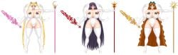 absurdres ass bishoujo_senshi_sailor_moon bluebullpen boots bow breasts choker cleavage clothing empty_eyes female_only femsub gloves heart high_heels huge_breasts huge_hips large_breasts leotard naru_osaka rei_hino sailor_mars sailor_moon stockings thigh_boots twintails usagi_tsukino weapon