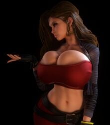 1girls 3d 3d_(artwork) alternate_ass_size alternate_breast_size areola_slip areolae areolae_slip ass asymmetrical_hair big_ass blaze_fielding bottom_heavy breasts breasts_bigger_than_head brown_hair cleavage crop_top cropped_jacket earrings female female_only female_solo fingerless_gloves gigantic_breasts gloves hoop_earrings hourglass_figure huge_ass huge_breasts human human_female human_only jacket large_ass long_hair midriff midriff_baring_shirt miniskirt nipple_slip nipples red_skirt short_skirt skirt solo solo_female streets_of_rage streets_of_rage_4 thighs top_heavy top_heavy_breasts tube_top tubetop upper_body vaako wide_hips