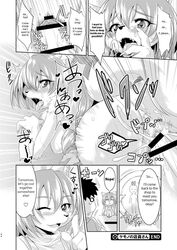 absurd_res after_sex anthro blush breasts canine clothing comic cowgirl_position crying cum doujinshi female fox fur greone greyscale hair hi_res human japanese_text kemono long_hair male mammal monochrome nipples nme nude on_top sex store straight tears text translated