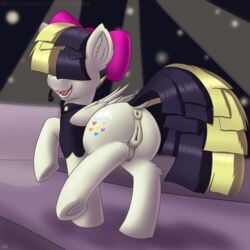 2017 absurd_res anatomically_correct anatomically_correct_pussy animal_genitalia animal_pussy anus ass clothing crotchboobs cutie_mark equine equine_pussy feathered_wings feathers female feral hair hair_ribbon hairbow hi_res hooves mammal my_little_pony my_little_pony_the_movie open_mouth pegasus pussy ribbons solo songbird_serenade_(mlp) stargazer underhoof wings