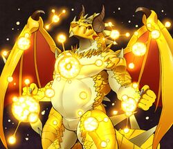 animal_genitalia dragon horn male male_only musclegut nude ophion pose scalie slit solo tokyo_afterschool_summoners wings xxomgx