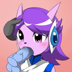 2017 animated anthro aquatic_dragon black_nose blush disembodied_penis dragon duo fellatio female female_focus freedom_planet freedom_planet_2 gradient_background hair horn hybrid kenjikanzaki05 male mammal oral penis purple_hair sash_lilac sex simple_background solo_focus straight video_games