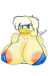 anthro avian big_breasts bigbosswin bird breasts bust_portrait duck female hi_res huge_breasts hyper hyper_breasts nipples portrait unknown_(disambiguation)