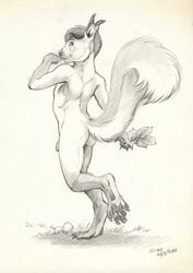 2017 anthro hair male mammal nude penis rodent scale_(artist) solo squirrel whiskers