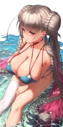 1girls azur_lane bikini cleavage female female_only formidable_(azur_lane) formidable_(the_lady_of_the_beach)_(azur_lane) hi_res huge_breasts icenight swimsuit water