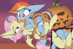 2017 all_the_way_through anal anal_sex bat_pony cutie_mark digital_media_(artwork) duo eyelashes female feral fluttershy_(mlp) friendship_is_magic hair hooves membranous_wings mistydash multicolored_hair my_little_pony penetration pink_hair pussy rainbow_dash_(mlp) rainbow_hair red_eyes tentacle wings