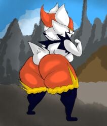 ass ass_focus cinderace colored digital_media_(artwork) fat_ass herwist pokemon