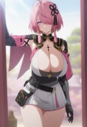 ai_generated curvy game_character large_breasts smile taoqi_(wuthering_waves) wide_hips wuthering_waves