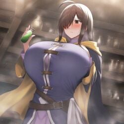 ai_generated big_breasts brown_hair bruto_(artist) konosuba large_breasts long_hair wiz_(konosuba)