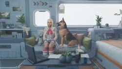 1dog 1girls 3d animated blender_(software) blonde_hair canine canine_penis doggy_style emilie_de_rochefort long_hair p4ants tagme tekken tekken_8 video zoophilia