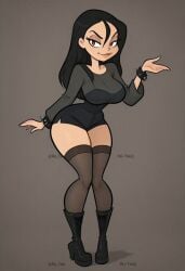 big_ass big_breasts big_butt big_thighs black_outfit goth_girl lif_(metal_family) metal_family tagme