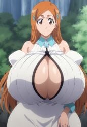 ai_generated big_breasts bleach bleach:_the_thousand-year_blood_war inoue_orihime large_breasts long_hair orange_hair