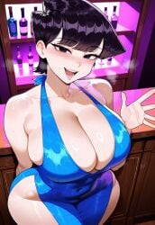 1girls ai_generated big_breasts black_hair breasts female female_focus hips huge_breasts komi-san_wa_komyushou_desu komi_shuuko large_breasts light-skinned_female mature_female milf mother steamy_breath thick_thighs thighs wide_hips