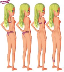 ass_facing_viewer barbie barbie_(copyright) barbie_dreamhouse_adventure barbie_roberts barefoot blonde_hair blue_eyes bottomless bottomless_female bra bracelet breasts completely_nude female highres jewelry legs long_hair looking_at_viewer mattel nude open_mouth panties panties_around_one_leg panty_pull presenting presenting_hindquarters thefirstofus underwear