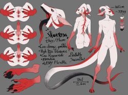 absurd_res anthro anus ass genitals herm hi_res horn intersex lizard model_sheet open_mouth paws penis pussy reptile scalie skwerna skwerna_timido slim solo succubus tail tongue