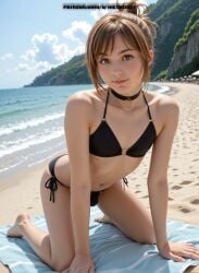 1boy ai_generated beach bikini femboy otoko_no_ko trap yaoi