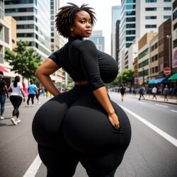 ai_generated ass big_ass big_breasts big_butt breasts dark-skinned_female dark_skin huge_ass huge_butt hyper_hourglass jackd22 large_ass large_butt tight_clothing tight_pants