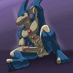 5_toes abs alien balls cetacean dolphin hi_res leaning male male_only mammal marine muscular neo-spacian_aqua_dolphin nude penis sitting solo toes yu-gi-oh! yu-gi-oh!_gx zeerus