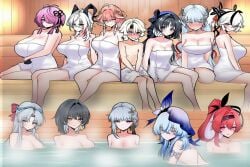 12girls ai_generated bathing camellya_(wuthering_waves) carlotta_(wuthering_waves) changli_(wuthering_waves) embarrassed embarrassed_male female_rover_(wuthering_waves) game_character horns jinhsi_(wuthering_waves) lingyang_(wuthering_waves) multiple_characters multiple_girls rover_(wuthering_waves) sanhua_(wuthering_waves) sauna shorekeeper_(wuthering_waves) taoqi_(wuthering_waves) towel wuthering_waves yangyang_(wuthering_waves) yinlin_(wuthering_waves) zani_(wuthering_waves)