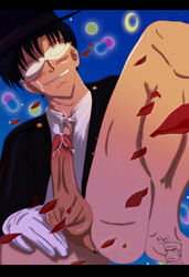 1boy abe_chan anus ass bishoujo_senshi_sailor_moon blush bottomless clothing cum erection gloves hat male male_only mamoru_chiba mask penis smile smooth_skin solo testicles tuxedo_mask uncensored