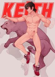 1boy brown_hair clenched_teeth erection keith_kogane male male_only maorenc naked_footwear naked_shoes naked_sneakers nipples nude penis sneakers testicles voltron voltron:_legendary_defender