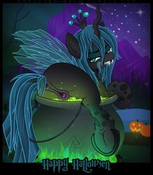 1girls alicorn anatomically_correct anatomically_correct_pussy animal_genitalia animal_pussy anus ass bath blue_fur changeling clitoris colored digital_media_(artwork) digitigrade equine equine_pussy fangs feet female feral food friendship_is_magic fruit fur furry gaping gaping_pussy green_eyes hair halloween hat holidays hooves horn horse korafuro mammal my_little_pony neon night nude orange_hair outdoors pony presenting presenting_hindquarters pumpkin pussy queen_chrysalis_(mlp) sex solo teeth text tongue underhoof wings yellow_fur