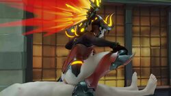 3d alternate_costume anal anal_penetration animated anus areolae blender bouncing_breasts breasts cowgirl_position devil_mercy erection female huge_cock king's_row_(map) male mercy nipples no_sound overwatch penetration penis straight video wiloh95