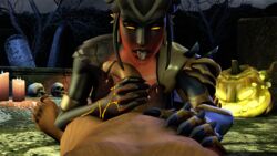 3d alternate_costume cum cum_in_mouth cum_inside dragon dragon_symmetra fellatio female halloween hybrid laying male oral overwatch penis pov smokescreen117 source_filmmaker straight symmetra video_games