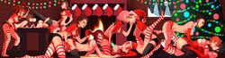 12girls 6+girls anal ass blowjob breasts christmas double_penetration fellatio holidays kissing kneeling legwear multiple_boys multiple_girls nipples oral strap-on youngjaerome yuri