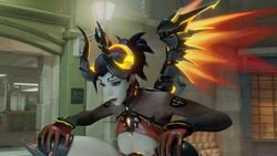 3d alternate_costume animated areolae blender bouncing_breasts breasts devil_mercy female king's_row_(map) mercy nipples no_sound overwatch video wiloh95