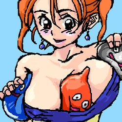 artist_request blush clothing dragon_quest dragon_quest_viii jessica_albert large_breasts metal_slime she-slime slime slime_(dragon_quest) tagme